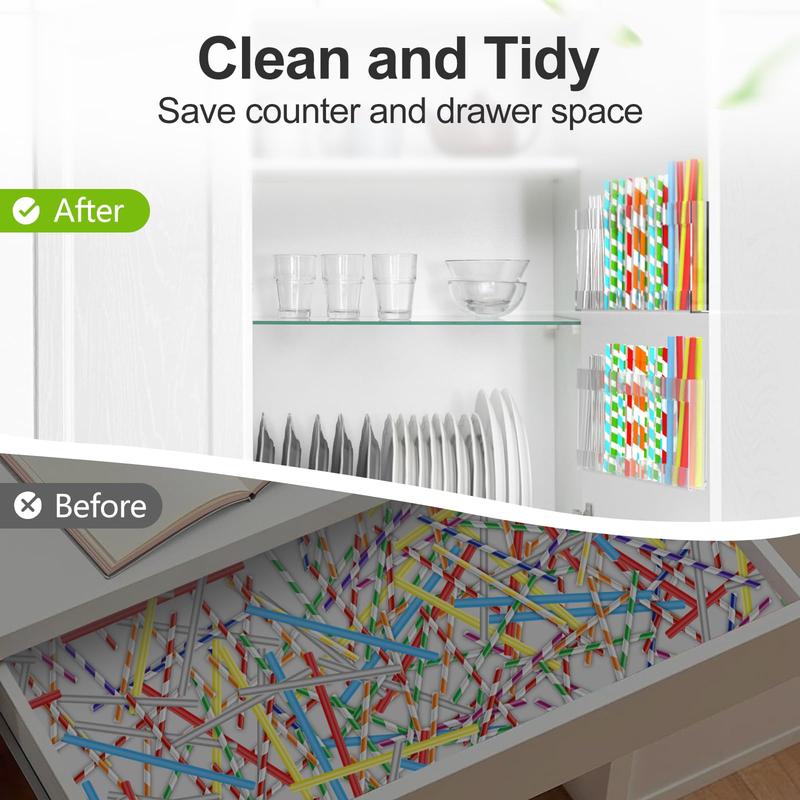 🔥Straw Holder for Cabinet Door-2025 Reusable Utensil Storage for Kitchen Cupboard